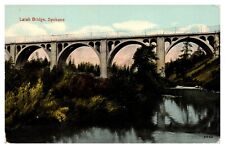 Latah Bridge Spokane Washington WA Creek River Antique  Postcard picture