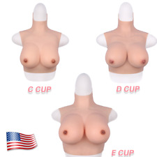 KnowU Fake Tits Silicone Breast Forms Round or High Collar Cosplay Chest Suit picture