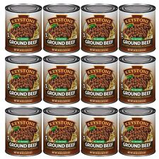 12 Can-Keystone Meats All Natural Ground Beef Fully Cooked 28oz No Preservatives picture