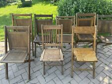 Antique Vintage 8 Wooden Folding Chairs picture