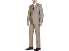 Men RENOIR suit Solid 2 Button Business Formal All Purpose Slim Fit 202-3 Tan picture