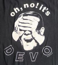 Vintage 1982 Oh No It's Devo Pop New Wave Band Black T Shirt NG2051 picture