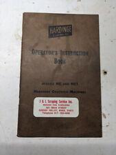 HARDINGE OPERATOR SERVICE INSTRUCTION MANUAL CHUCKING MACHINES BOOK HC HCT 1952 picture