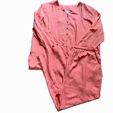Vintage 90s y2k Silk Top & Pants Set 2 Piece Womens 1X Coral Pink Cruise Travel picture