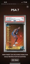 1999 finest gold refractor w/ coating 74/100 Richard Hamilton PSA 7 ROOKIE picture