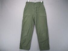Vintage Army Pants Men 32x33 Green 70s OG 107 Vietnam Military Work Sateen 30x29 picture
