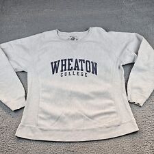 Vintage Champion Reverse Weave Sweatshirt Mens Large Wheaton College Gray Y2k picture