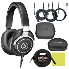 Audio-Technica ATH-M70x Headphone Bundle w/Pig Hog Extension Cable & Cloth picture