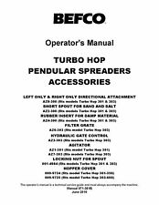 Operator Instructions Maint Manua BEFCO Turbo Hop Pendular Spreaders Accessories picture