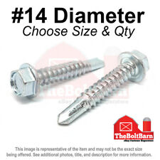#14 Hex Washer Head Self Drilling Sheet Metal Screws Zinc (Pick Length & Qty) picture