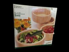 New  Set Of 4 Lipper International 6” X 2 1/2” Beechwood Salad Wood Bowls 341/4 picture