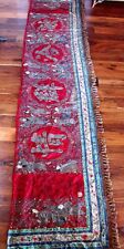 MUSEUM QUALITY ANTIQUE 19TH CENTURY CHINESE SILK EMBROIDERED BANNER 15FT X 31 IN picture