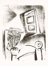 PICASSO 1956 LITHOGRAPH Vintage Pablo Picasso RARE ART Hibou à la chaise OWL ART picture