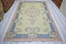 Turkish Vintage Rug, 5.8x9.7ft, Colorful Anatolian Handmade Bordered Floral Rug picture