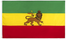 Ethiopia Flag 3x5 Ethiopian Lion Judah Rastafarian Rasta Green Yellow Red Nylon picture