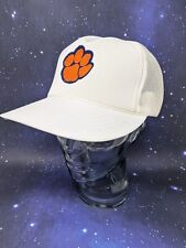 Vintage Clemson Tigers Hat Cap White Trucker Rope Paw Logo 90s Snapback picture