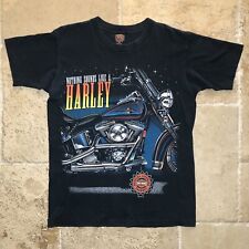 Vintage Harley Davidson Shirt Biker 1996 Single Stitch Size M All Over Print USA picture