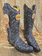 CORRAL A3672 GLITTER FLOWER EMBROIDERY CRYSTAL RHINESTONE COWGIRL BOOTS 7.5 picture