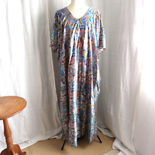 Vintage 1970's Women's Caftan MuuMuu Dress Jersey Knit Multicolored One Size picture
