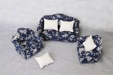 Airads Dollhouse 1:12 Miniature Furniture Blue Sofa With Pillows picture