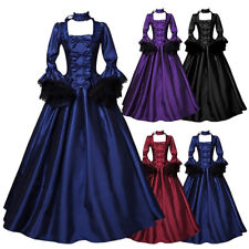 Women Vintage Gothic Dress Long Sleeve Hooded Long Gown Hallowmas Dresses picture