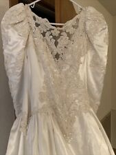 Vintage Bridal Wedding Gown 90’s For Projects Long Train picture