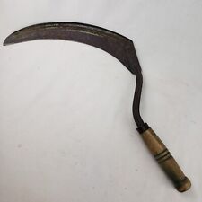 Vintage Antique Hand Scythe Primitive Farm Sickle Cutter Rustic Barn Tool Knife picture