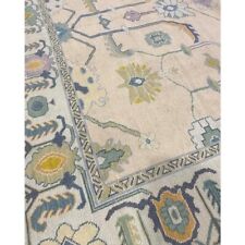 Modern Handknotted Oushak Rug in Blue, Marigold & Sage, 9' x 12' picture