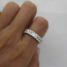6 Ct Emerald Cut Lab Created Diamond Eternity Band Ring 14K White Gold plated picture