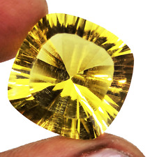 Expensive Natural Yellow Citrine 13.70 Ct Cushion Concave Cut Certified Gemstone picture