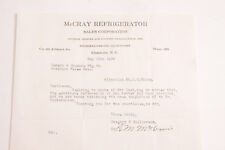 1926 Lamson Goodnow McCray Refrigerator Corp Charlotte NC Signed Ephemera L213B picture