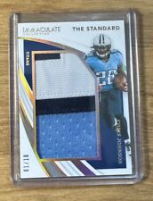 CHRIS JOHNSON 2023 PANINI IMMACULATE THE STANDARD PATCH TITANS SSP GAME USED /10 picture