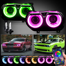 LED Headlights + Bulbs Combo For 2015-22 Dodge Challenger DRL RGB Color Change picture