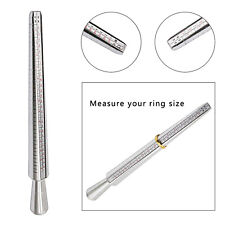 Metal Finger Gauge Mandrel Finger Sizing Ring Sizer Set Band 1-15 Measuring Size picture