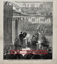 Vice President Colfax Sworn In Senate Pro Tem 1868 Large Antique Print & Article picture