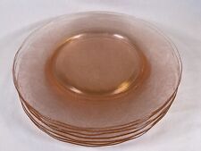 Set of 7 Vintage Macbeth Evans Pink Depression Glass DOGWOOD 8” Luncheon Plates picture