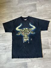 Vintage 1998 WWF Layin The Smack Down The Rock Brahma Bull Shirt Size M picture