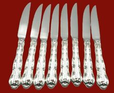 Set of 8 Strasbourg by Gorham Sterling Serrated Steak Knives Custom Made  picture