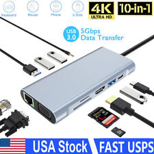 10 in 1 HUB Type-C to 4K HDMI VGA USB Multi Port Adapter for PC Laptop Macbook picture