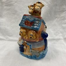 Vintage Noah’s Ark Matching Pair Rare Stackable Salt & Pepper Shakers picture