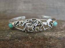 Navajo Indian Sterling Silver & Turquoise Horse Bracelet by Roberta Begay picture