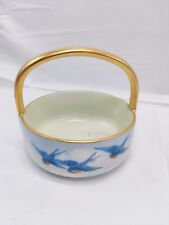 *Rare* Vintage M & Z Austria Porcelain Candy/Nut Bowl With  Birds And  gold Rims picture