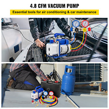 VEVOR Vacuum Pump 4.8CFM 1/4 HP Single Stage HVAC A/C Refrigeration Kit 5PA Ulti picture