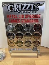 Grizzly Tobacco Advertisement Metal Sign Double Sided With Base Stand NOS picture
