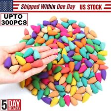 300 Pcs Incense Cones Smoke Cones Bullet Buddhism Backflow Tower Burner Holder picture