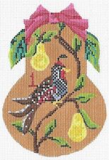 Needlepoint Handpainted Kelly Clark 12 Days Christmas Pears ~Choose Canvas/Guide picture