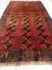 Distressed Authentic Hand Knotted Afghan Balouch Wool Area Rug 134x72cms picture
