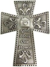 God Bless Our Home Pewter Wall Cross 4 7/8 Inch picture