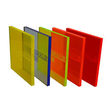 PERSPEX ACRYLIC CAST FLUORESCENT COLOURED SHEET 5MM BLUE ORANGE YELLOW GREEN RED picture