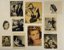 Vintage Lauren Bacall Veronika Lake Promo Photos Mag Cutouts Collection 40s-50s picture